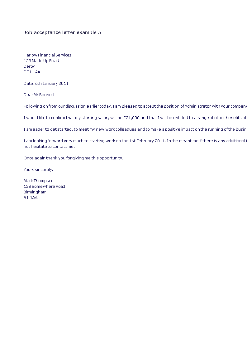 Reply To Job Appointment Letter  Templates at