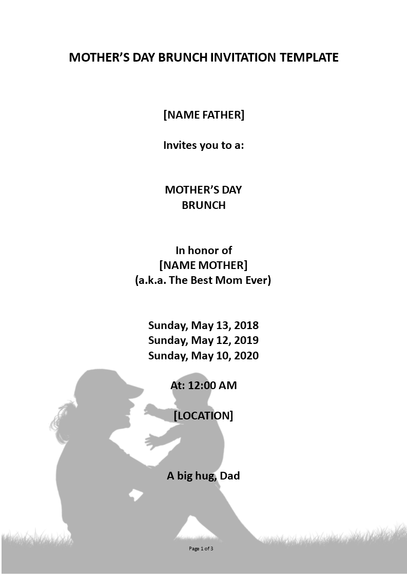 mothers day event invitation template