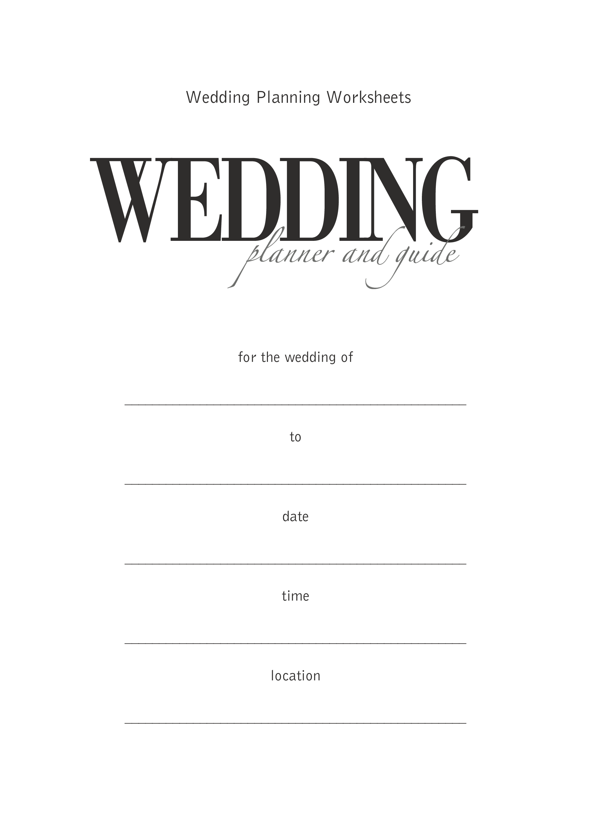 Wedding Day Planner 模板