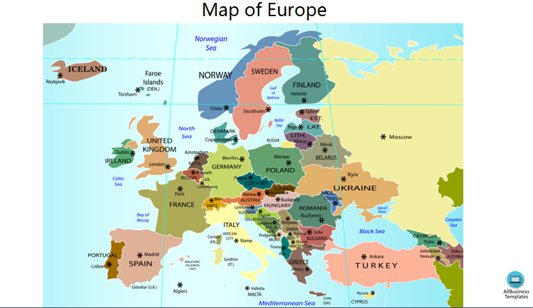 map of europe outline modèles