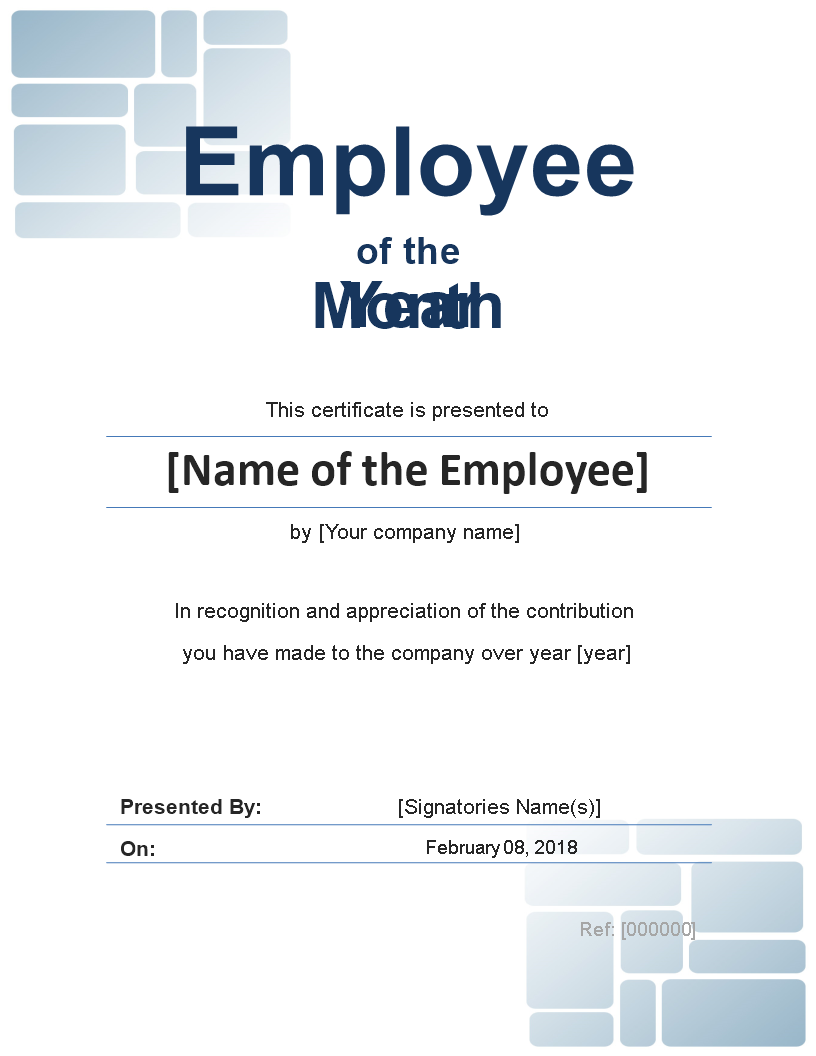 Employee of the month certificate photo portrait main image