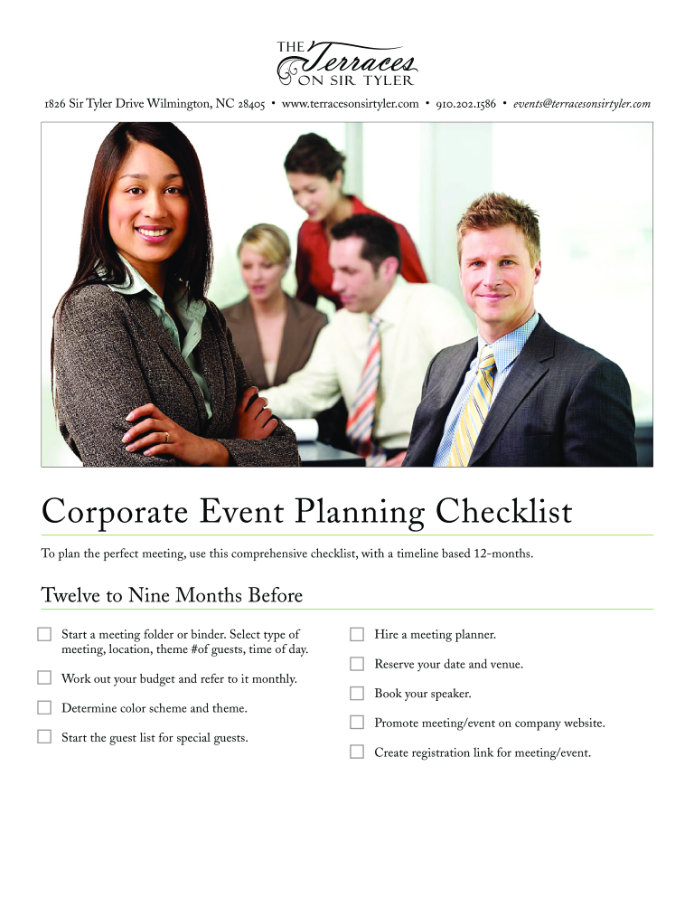 corporate event to do list voorbeeld afbeelding 