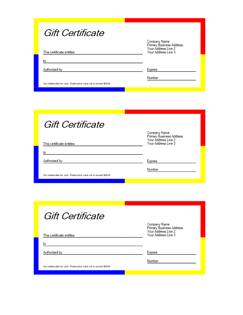 blank gift certificate word voorbeeld afbeelding 