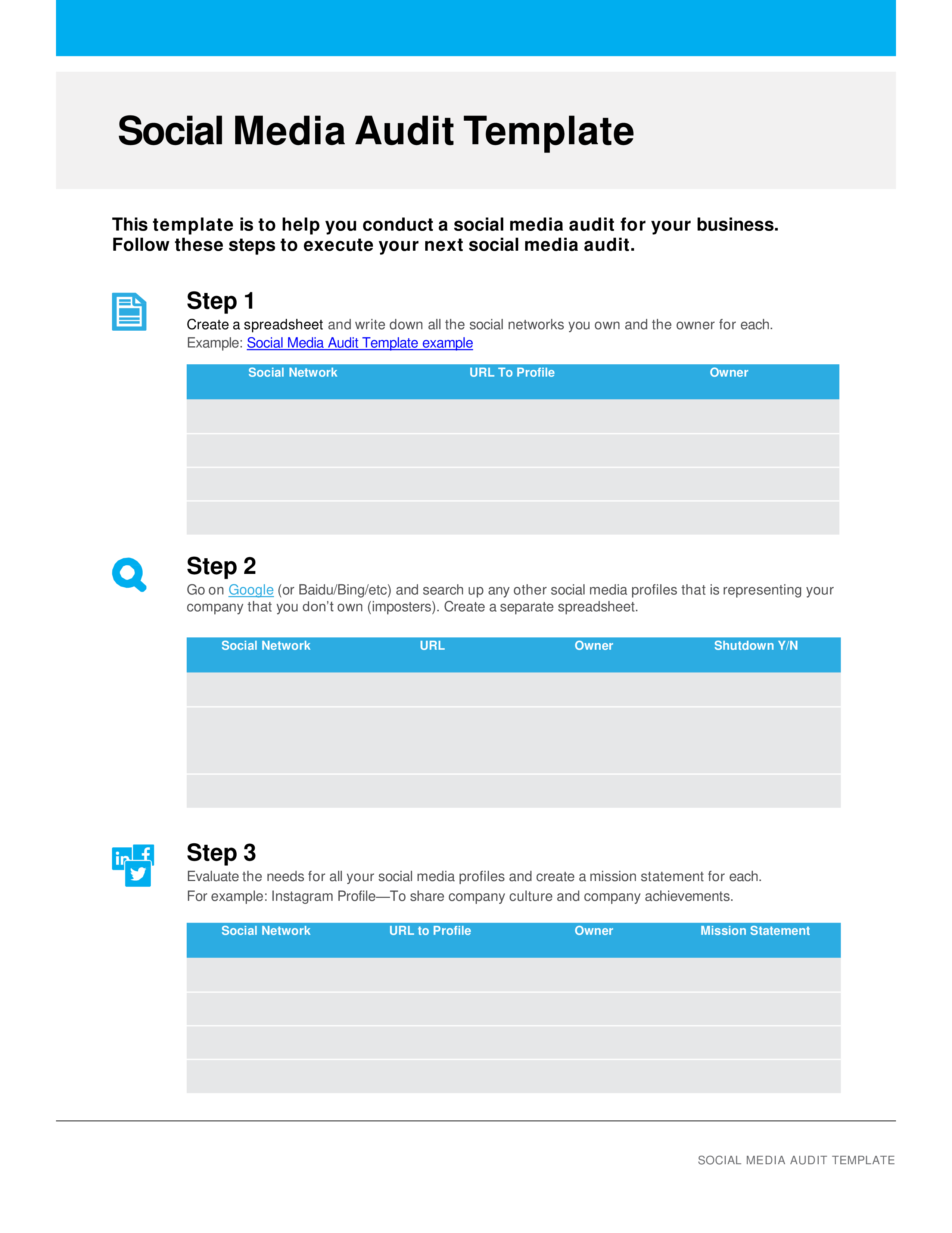 Social Media Audit Plan in 6 steps main image