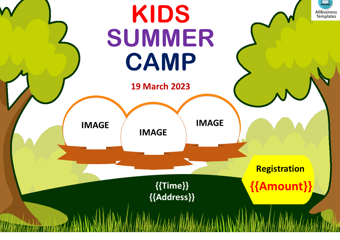 summer camp flyer plantilla imagen principal