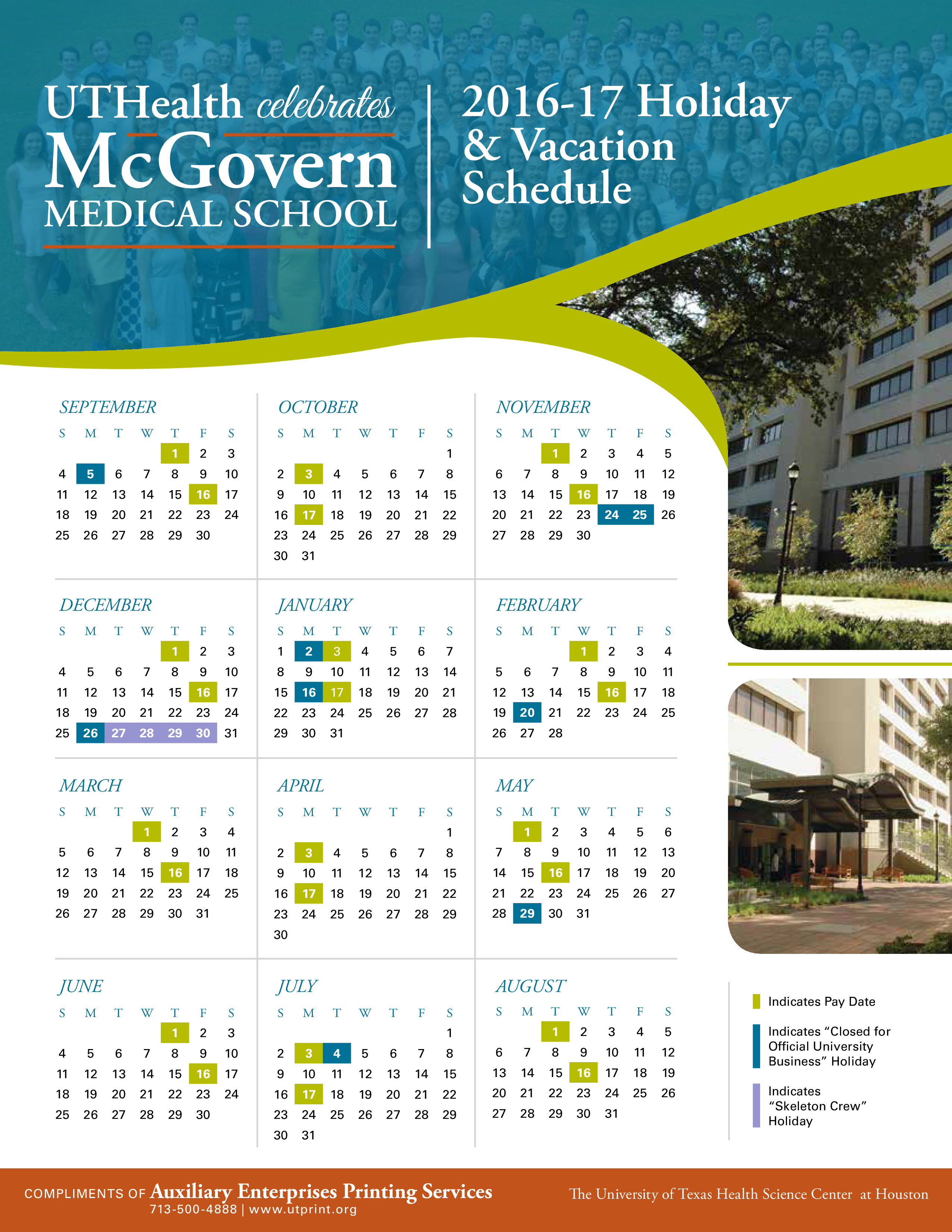 yearly holiday & vacation schedule template