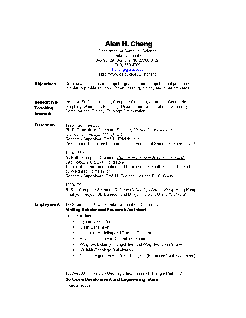 Computer Science Engineering Resume main image