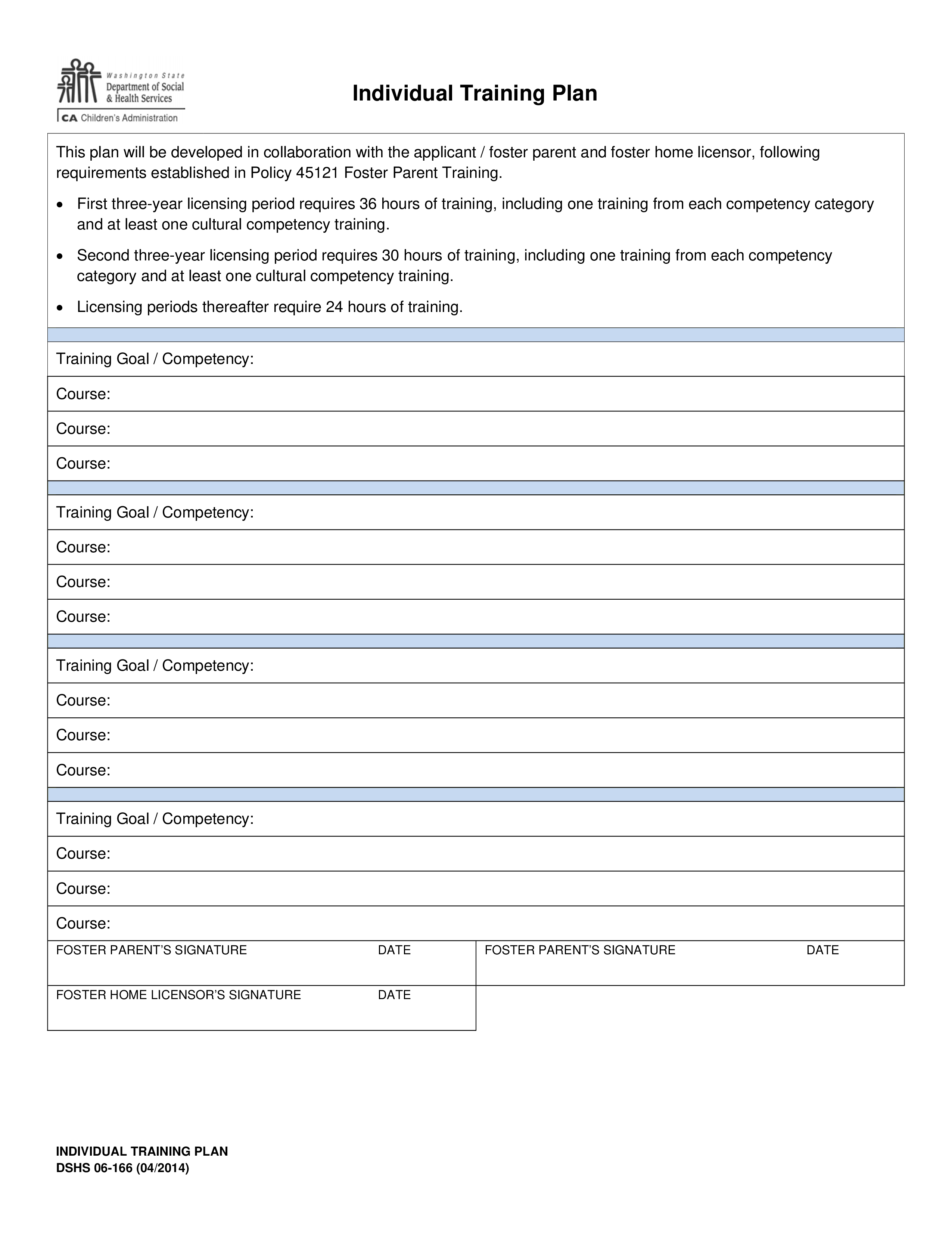 individual training plan template