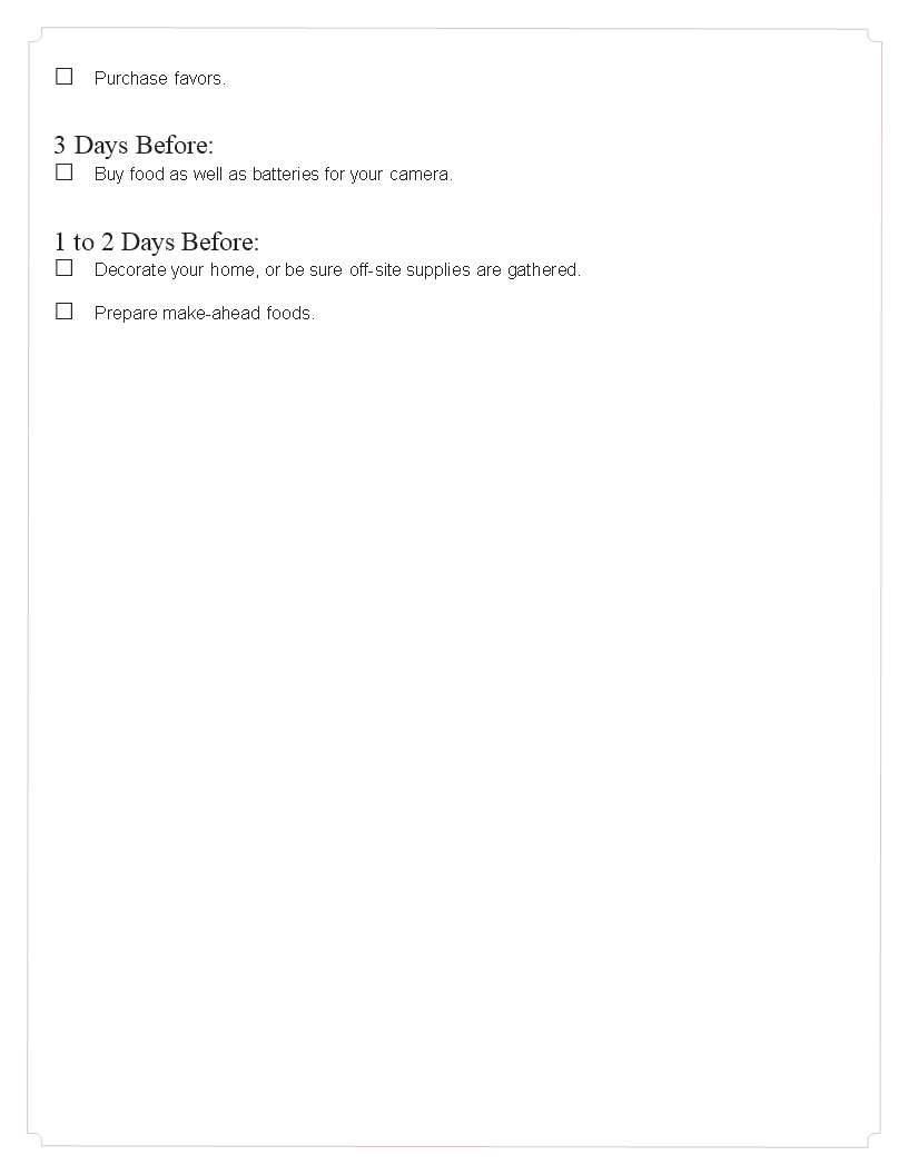 Bridal Shower Gift List template Templates at