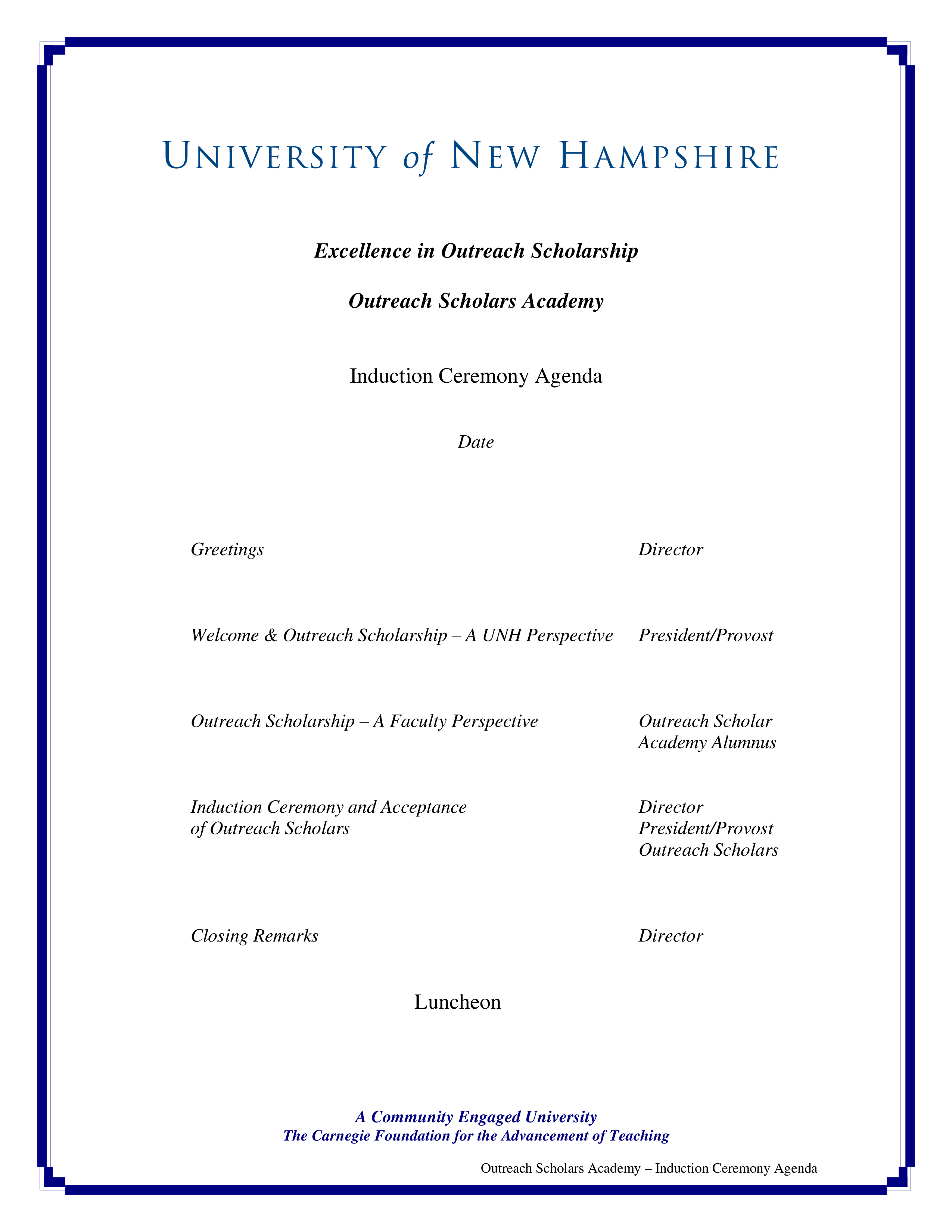 scholarship ceremony agenda template