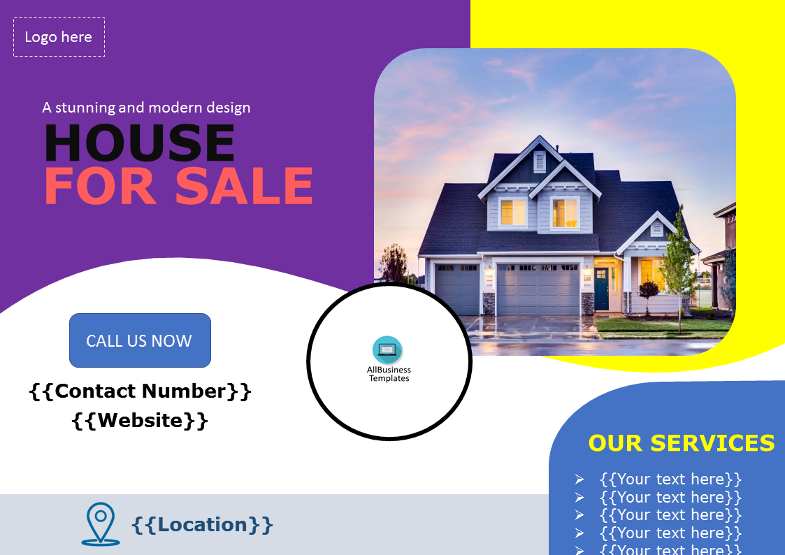 house for sale flyer voorbeeld afbeelding 