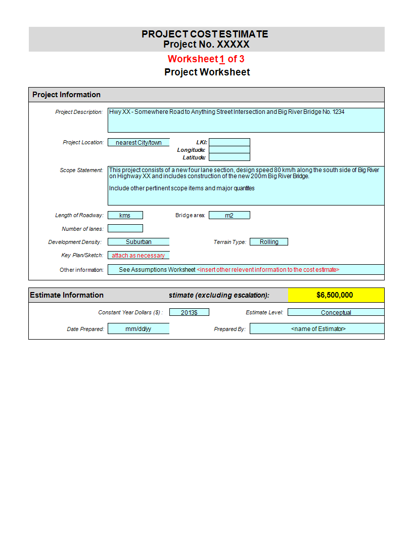 Excel Project Cost Management 模板