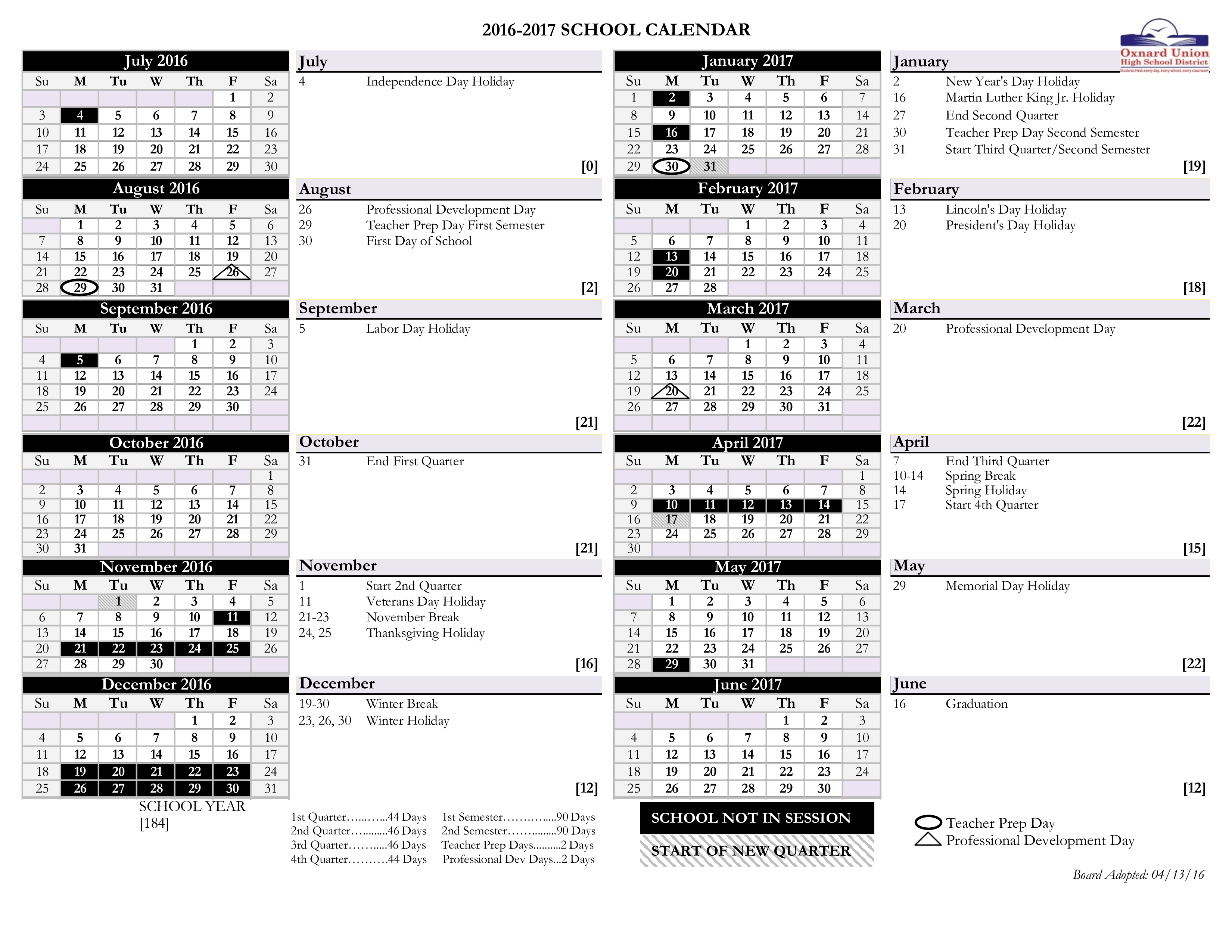 Printable Blank School Calendar main image