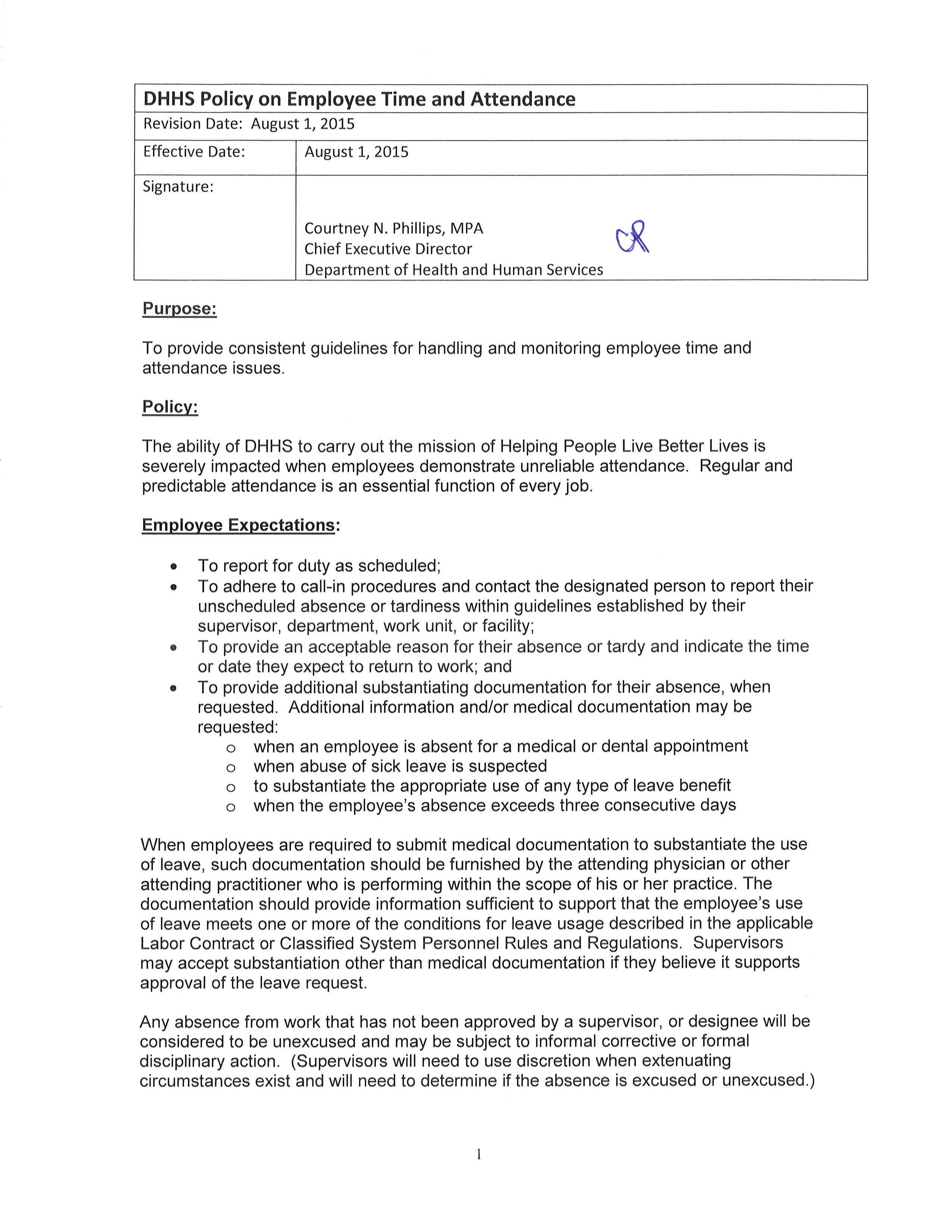 Time And Attendance Policy main image