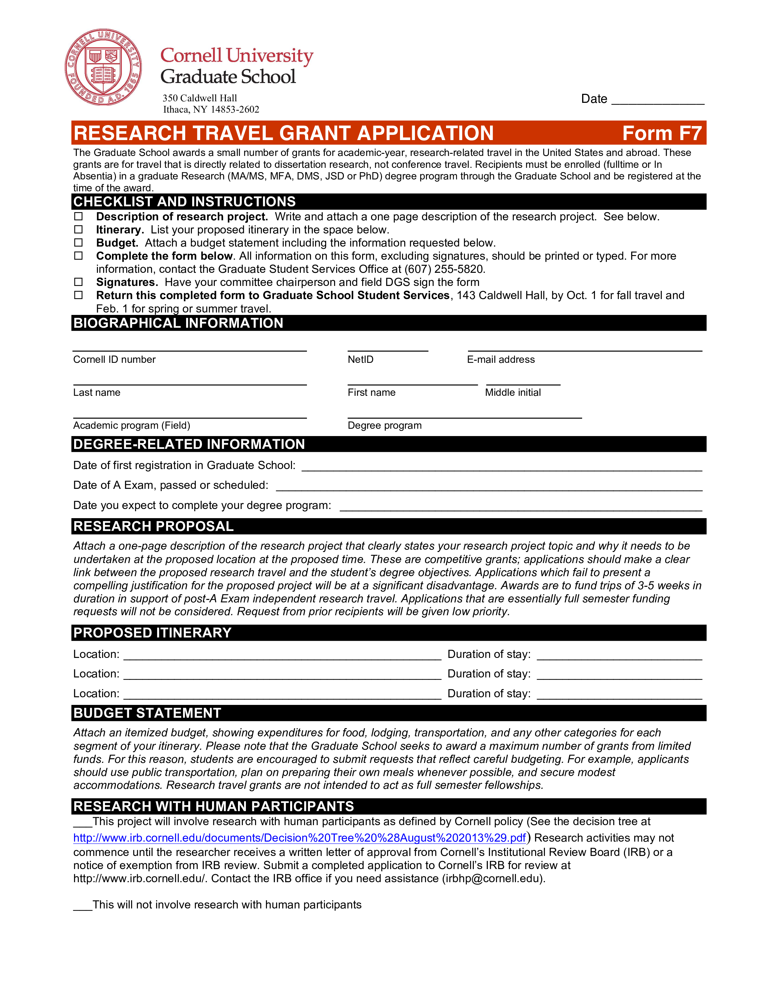 research travel grant template