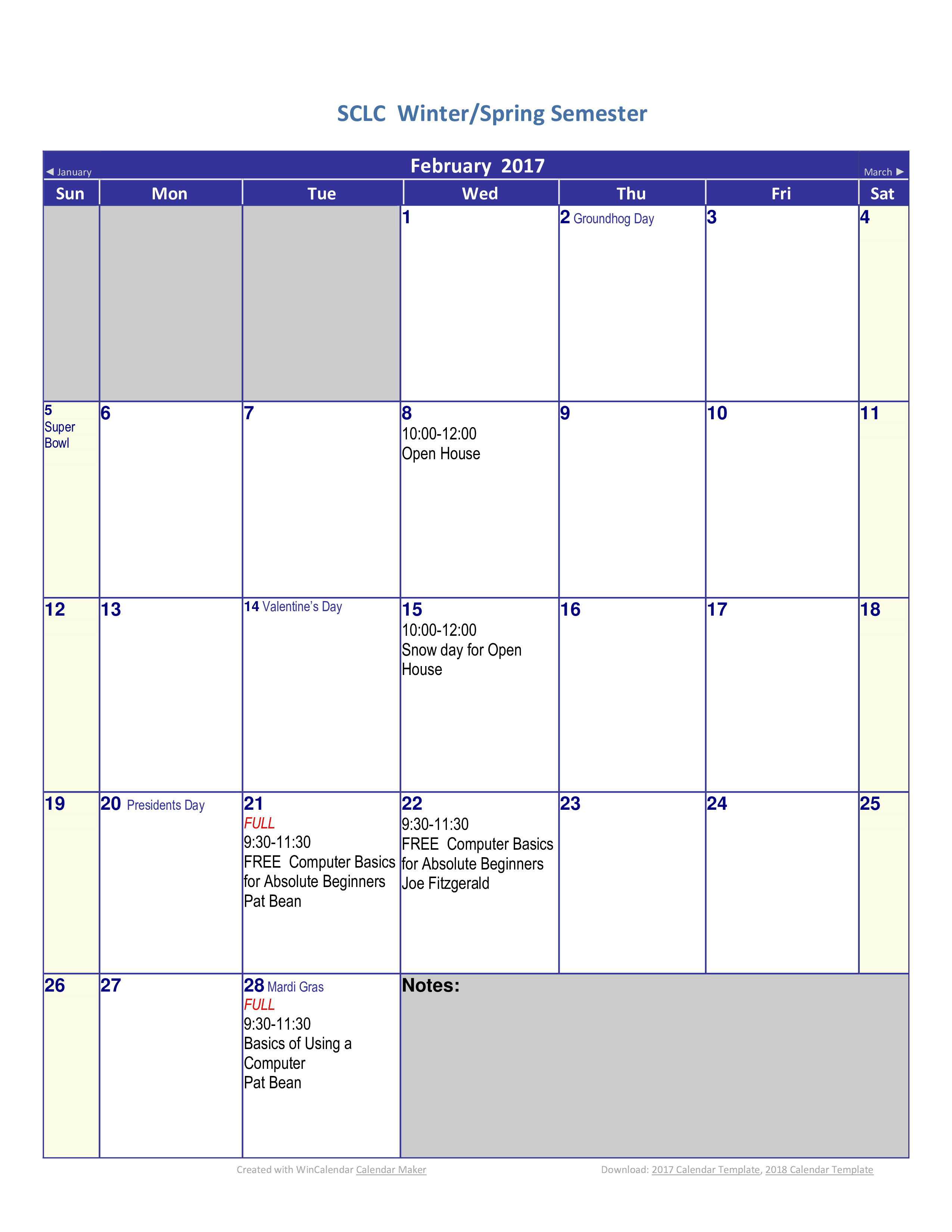 Printable Blank House Calendar main image