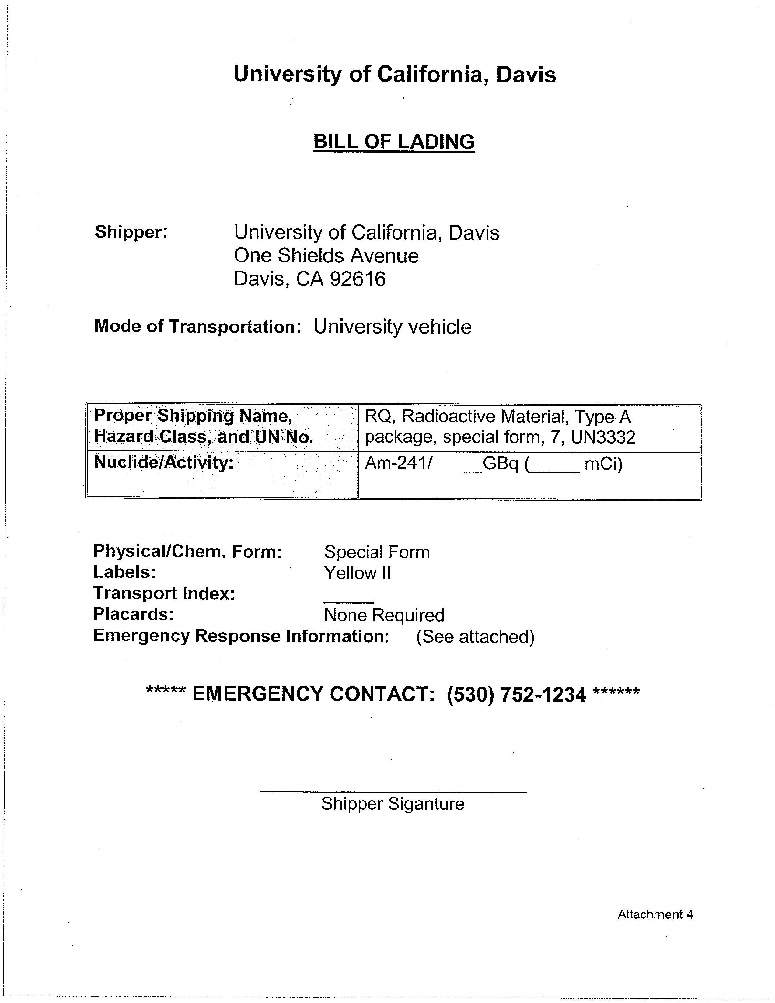 example bill of lading template