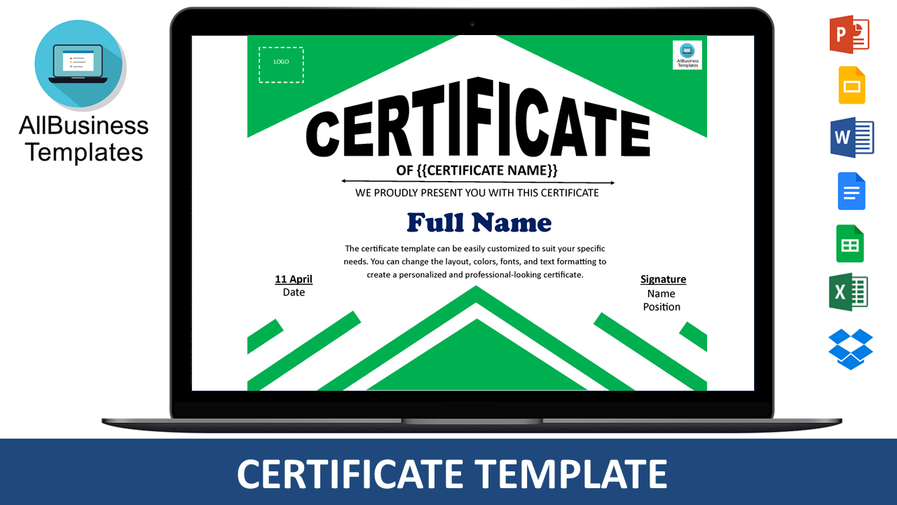 Certificate Template Word 模板