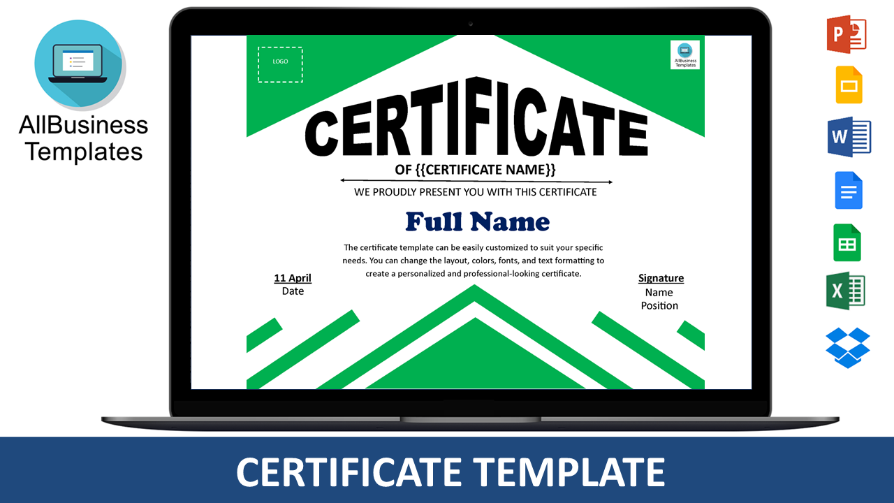 certificate template word Hauptschablonenbild