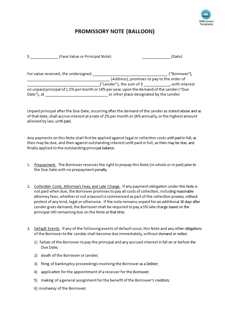 promissory note demand template