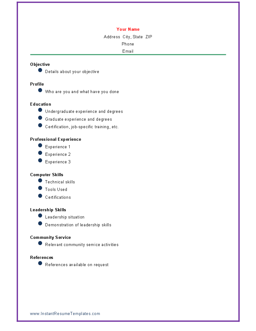 basic academic resume voorbeeld afbeelding 