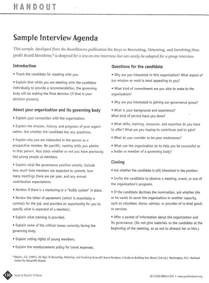 Sample Interview Agenda main image