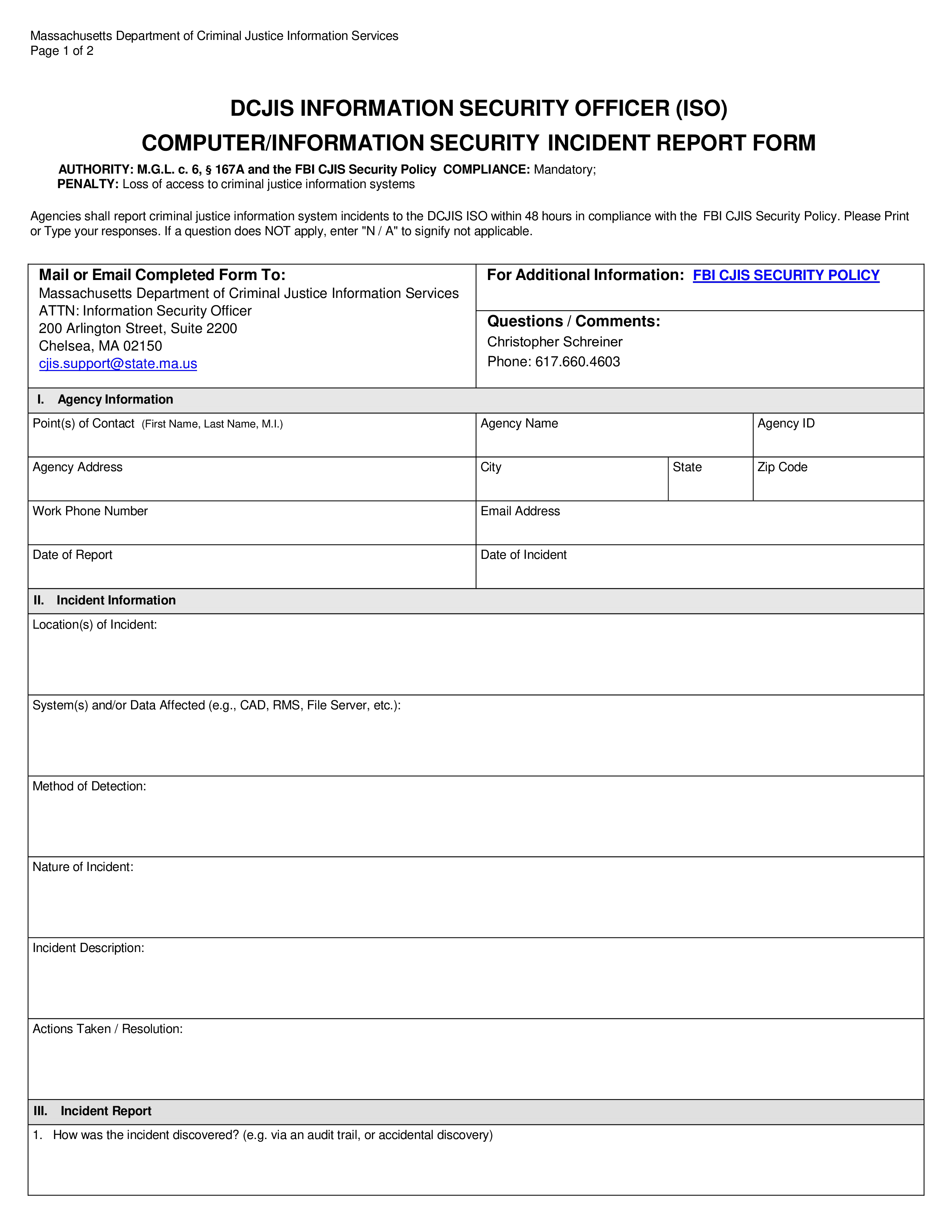 security officer incident report Hauptschablonenbild