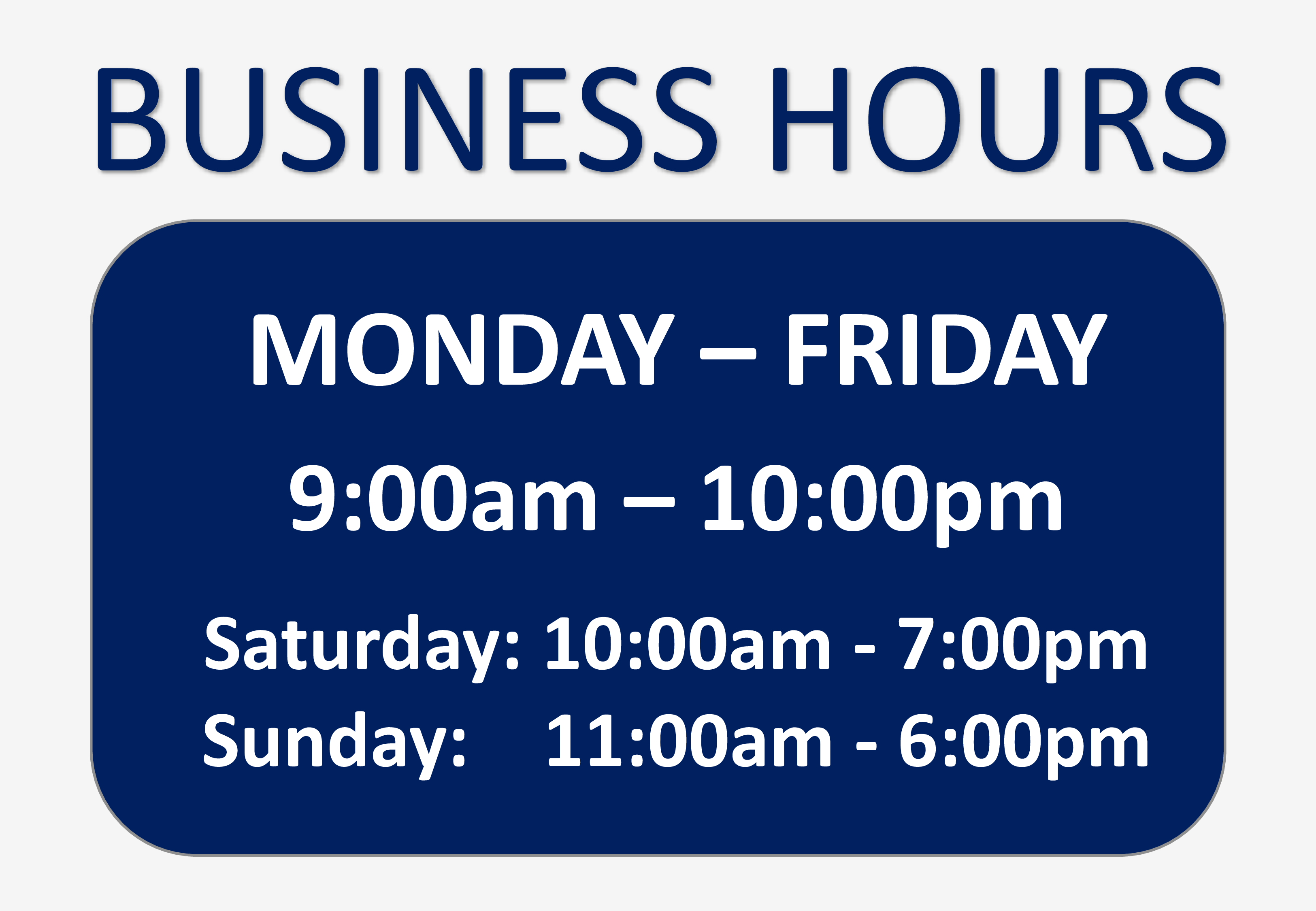 business hours sign voorbeeld afbeelding 