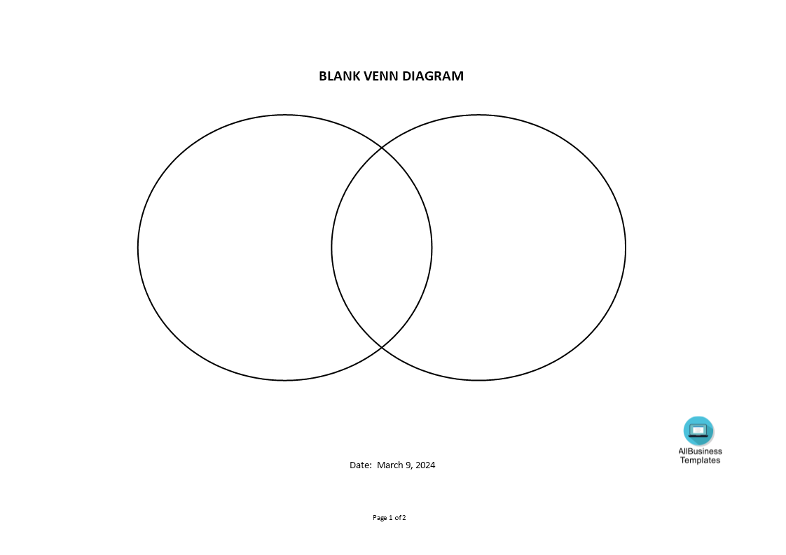 Blank Venn Diagram  Templates at allbusinesstemplates.com Within Venn Diagram Word Problems Worksheet