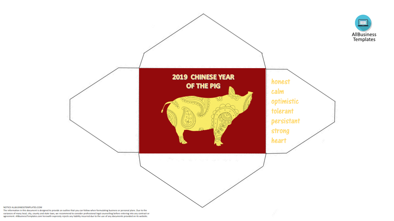 chinese new year pig red envelope plantilla imagen principal