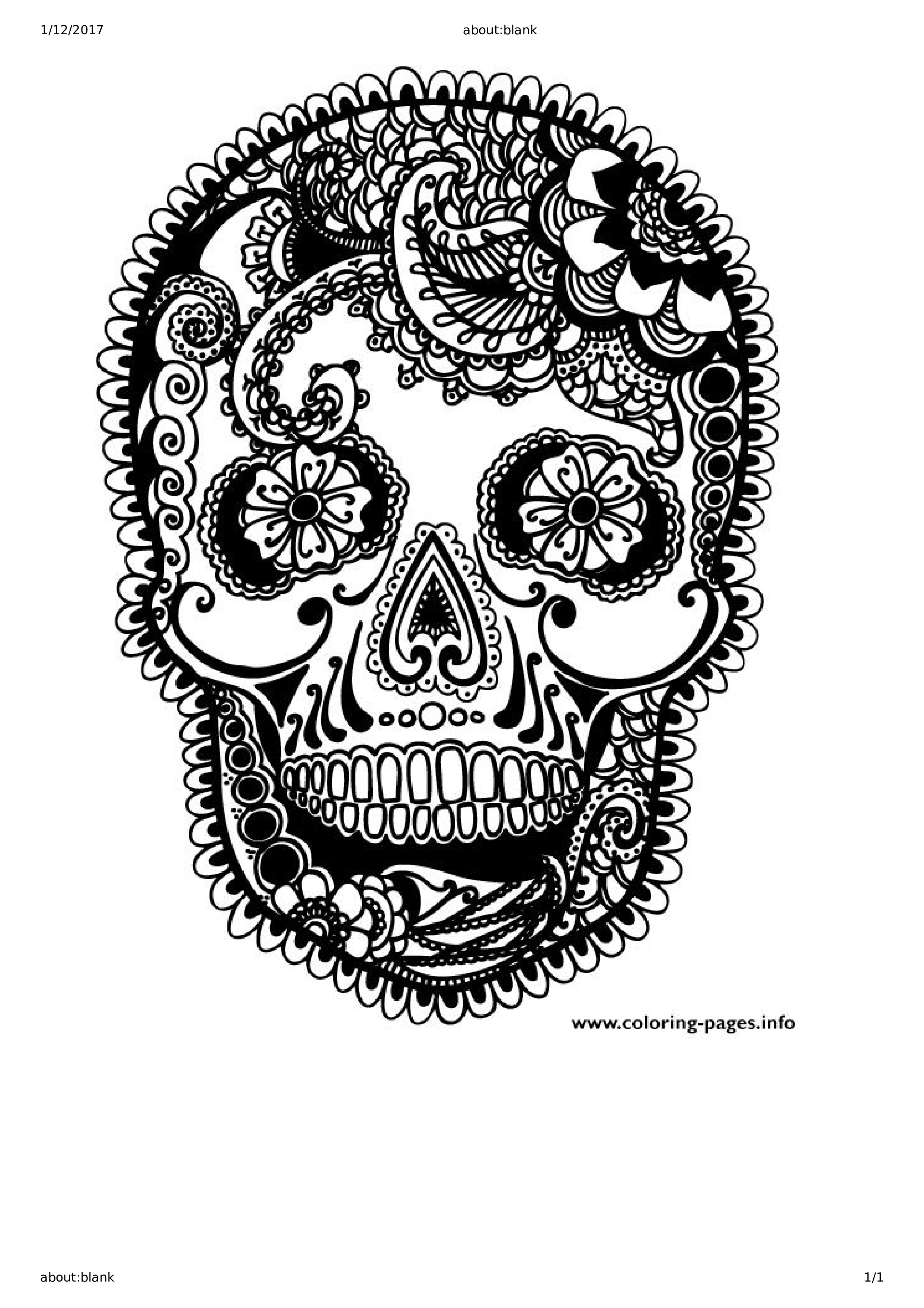 printable adult coloring pages of skull Hauptschablonenbild