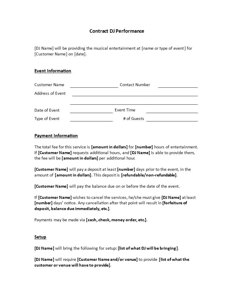 dj services contract template