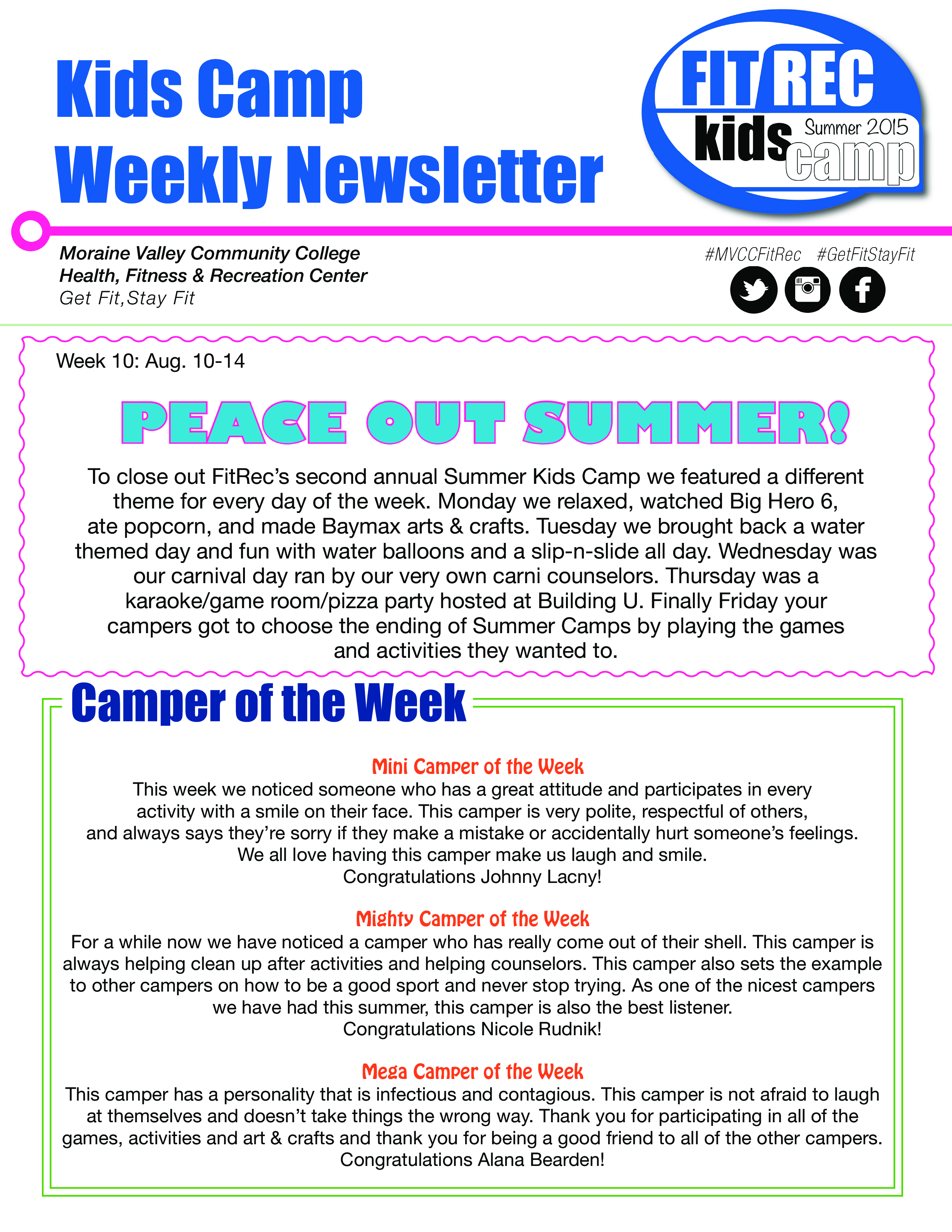 newsletter week template