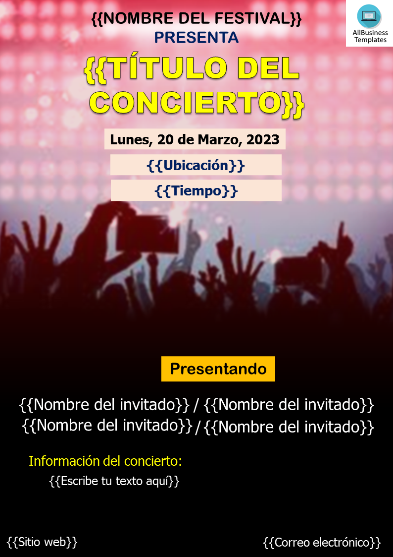 plantilla de volante de concierto template