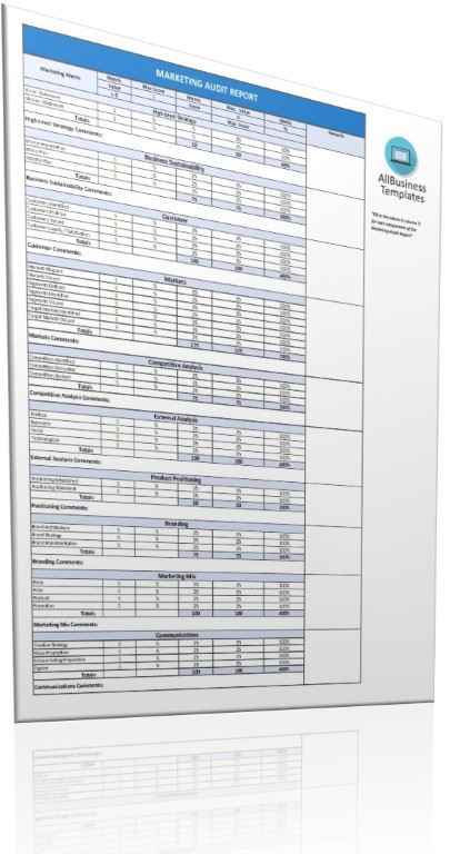 internal marketing audit report as excel template plantilla imagen principal