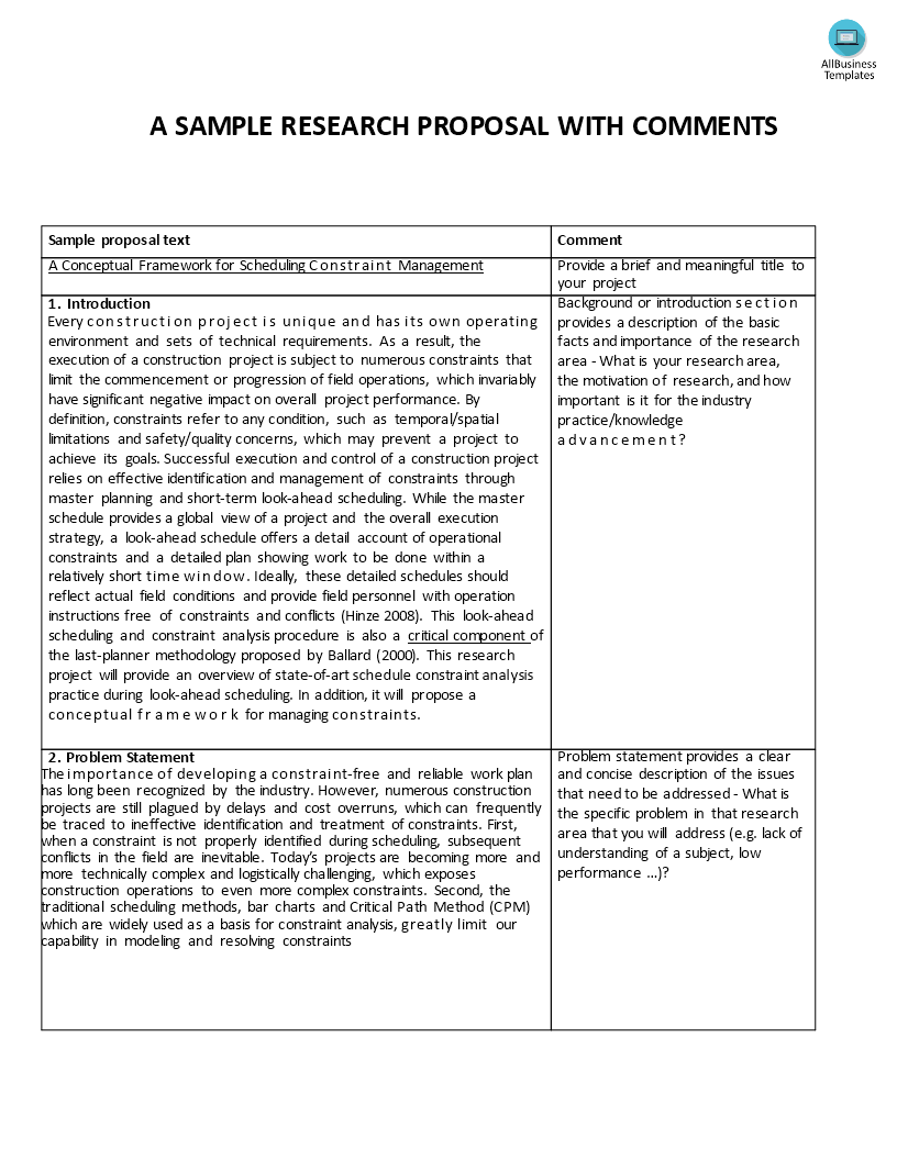 how to write a research project proposal