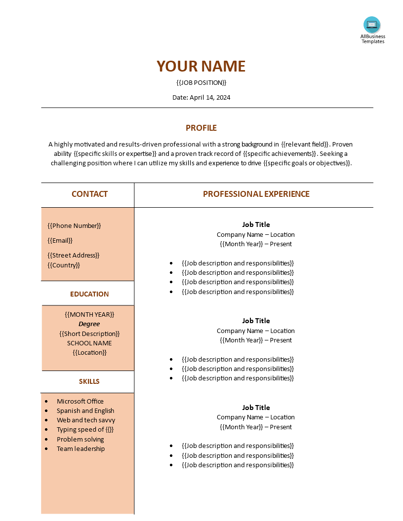 resume template google docs plantilla imagen principal