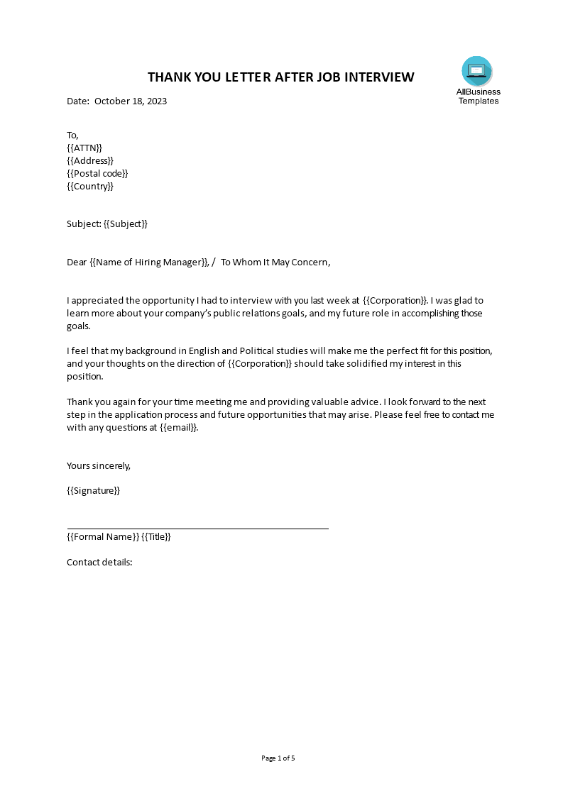 Post Executive Assistant Interview Thank You Letter Templates at