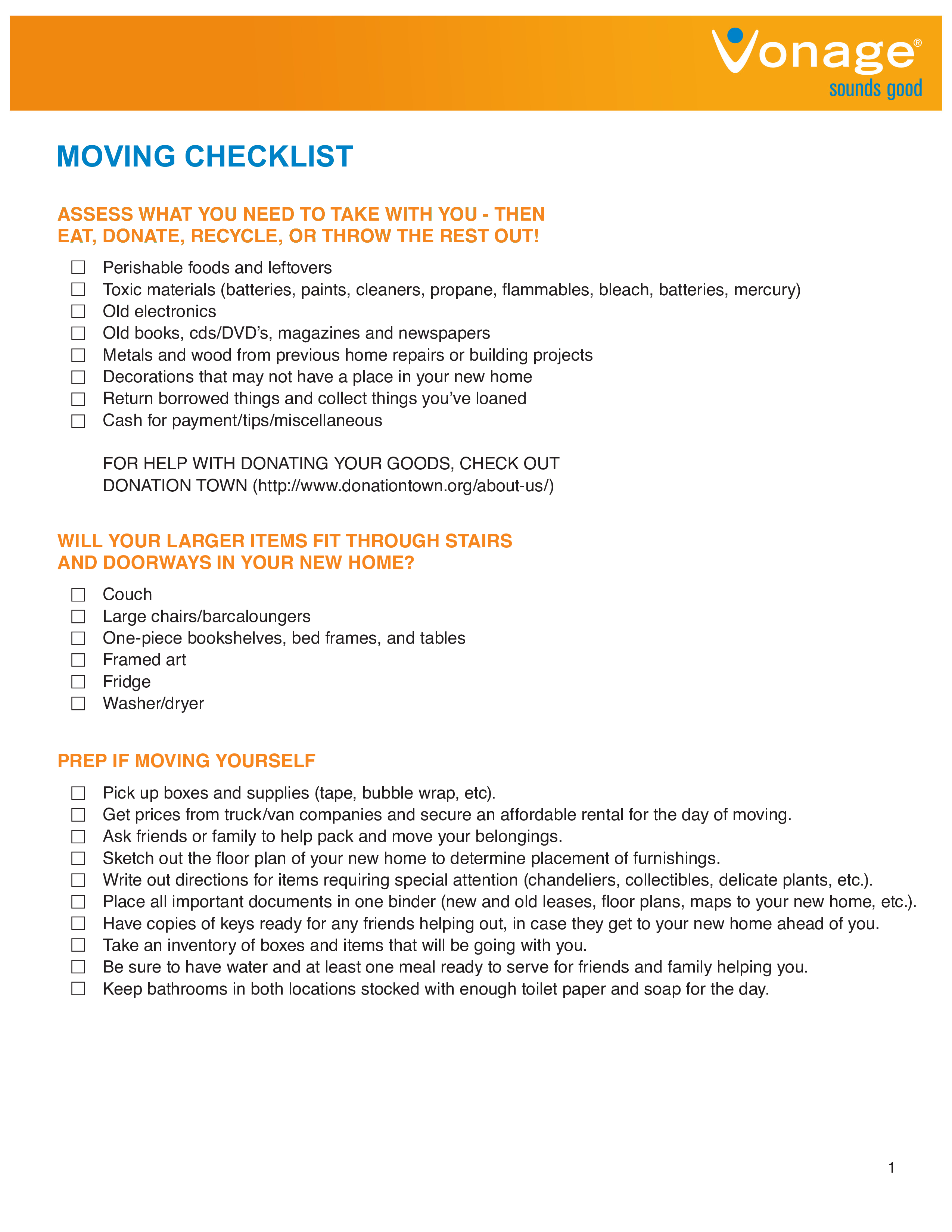 moving checklist Hauptschablonenbild