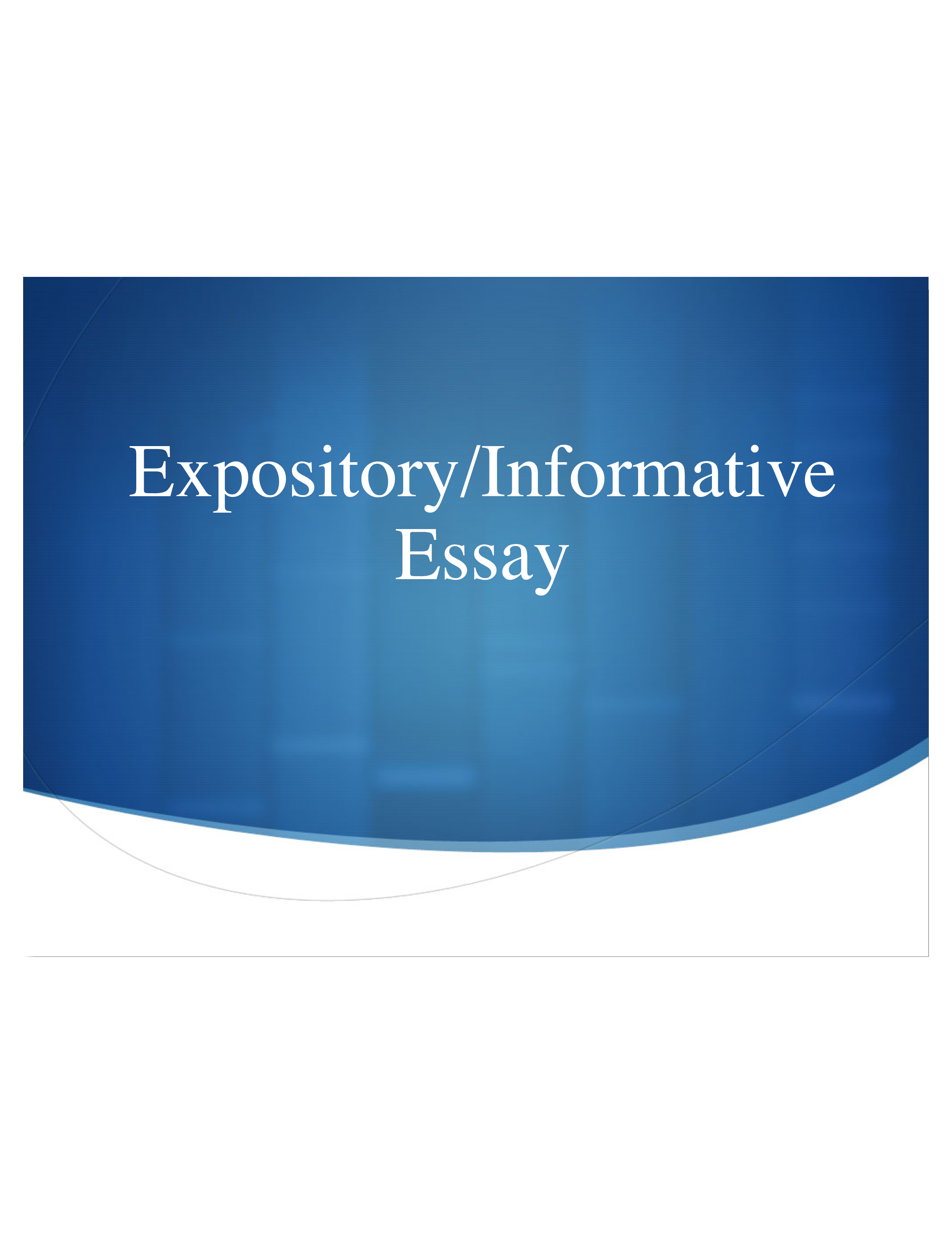 Expository Informative Essay main image