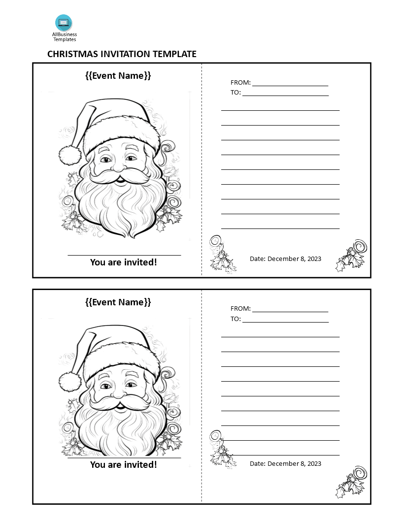 christmas party invitation template plantilla imagen principal