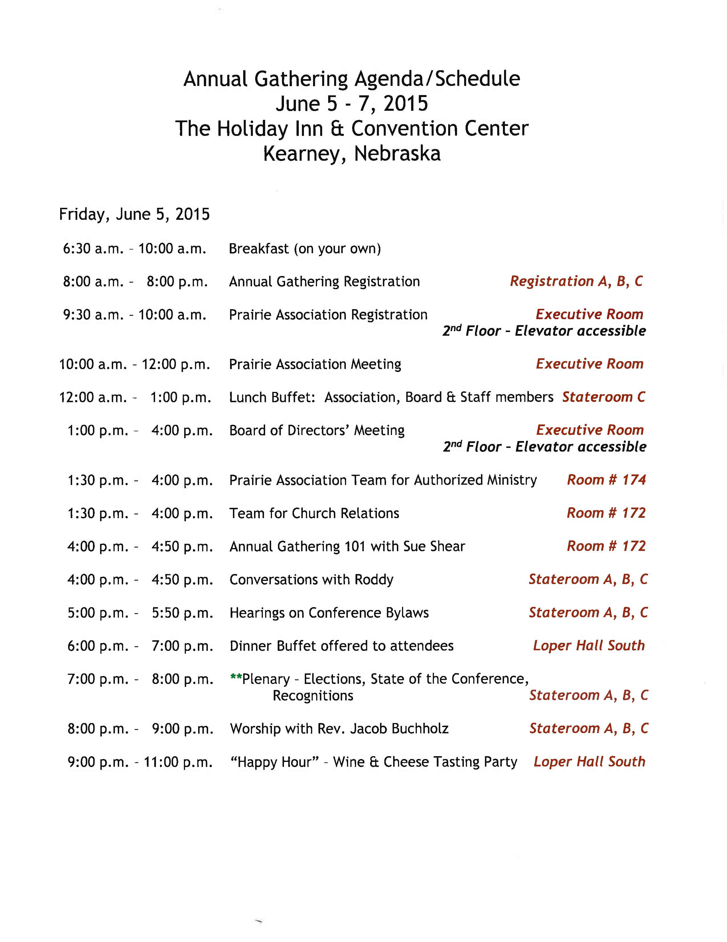 annual gathering agenda template