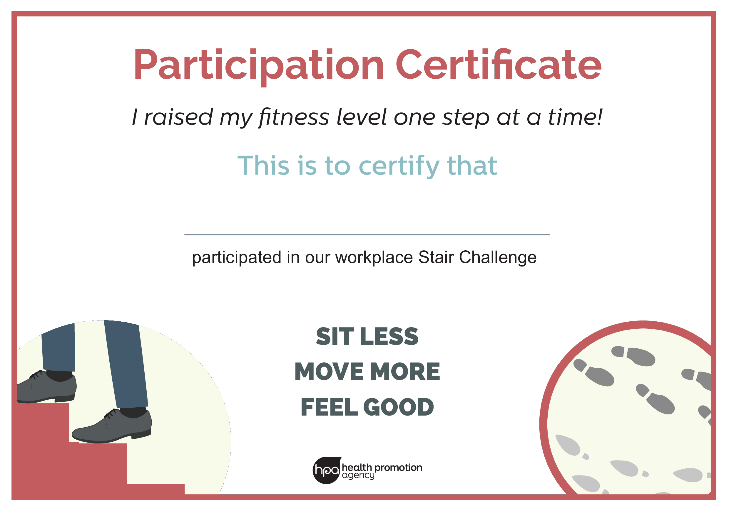 Kostenloses Fitness Participation Certificate For Promotion Certificate Template