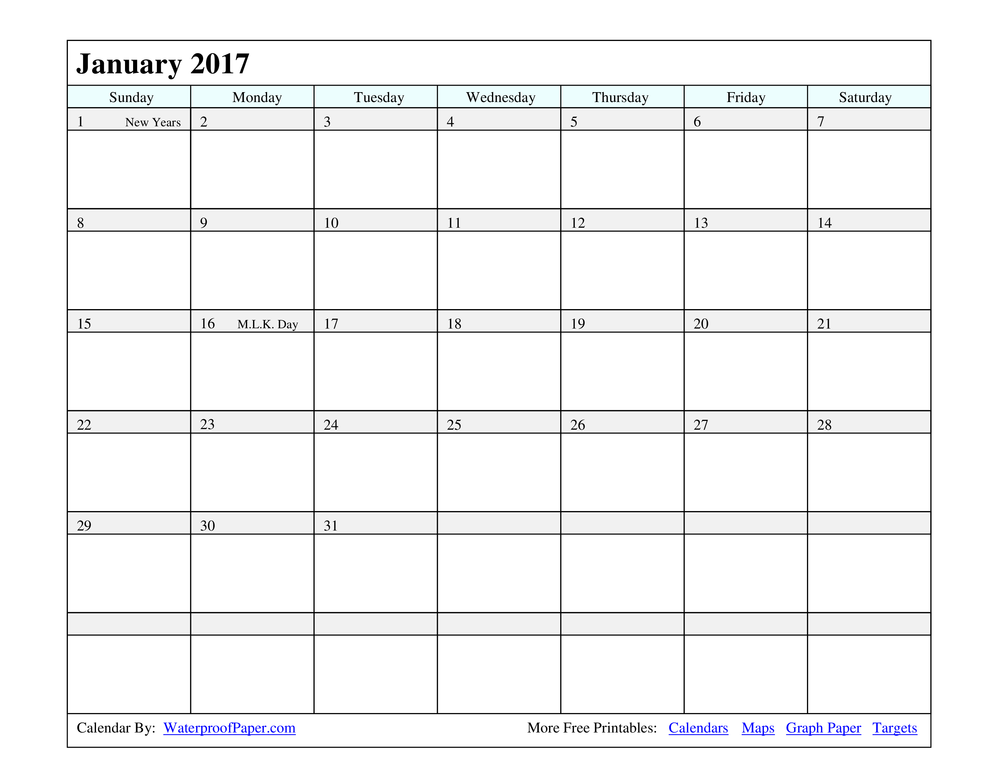 blank calendar sample template