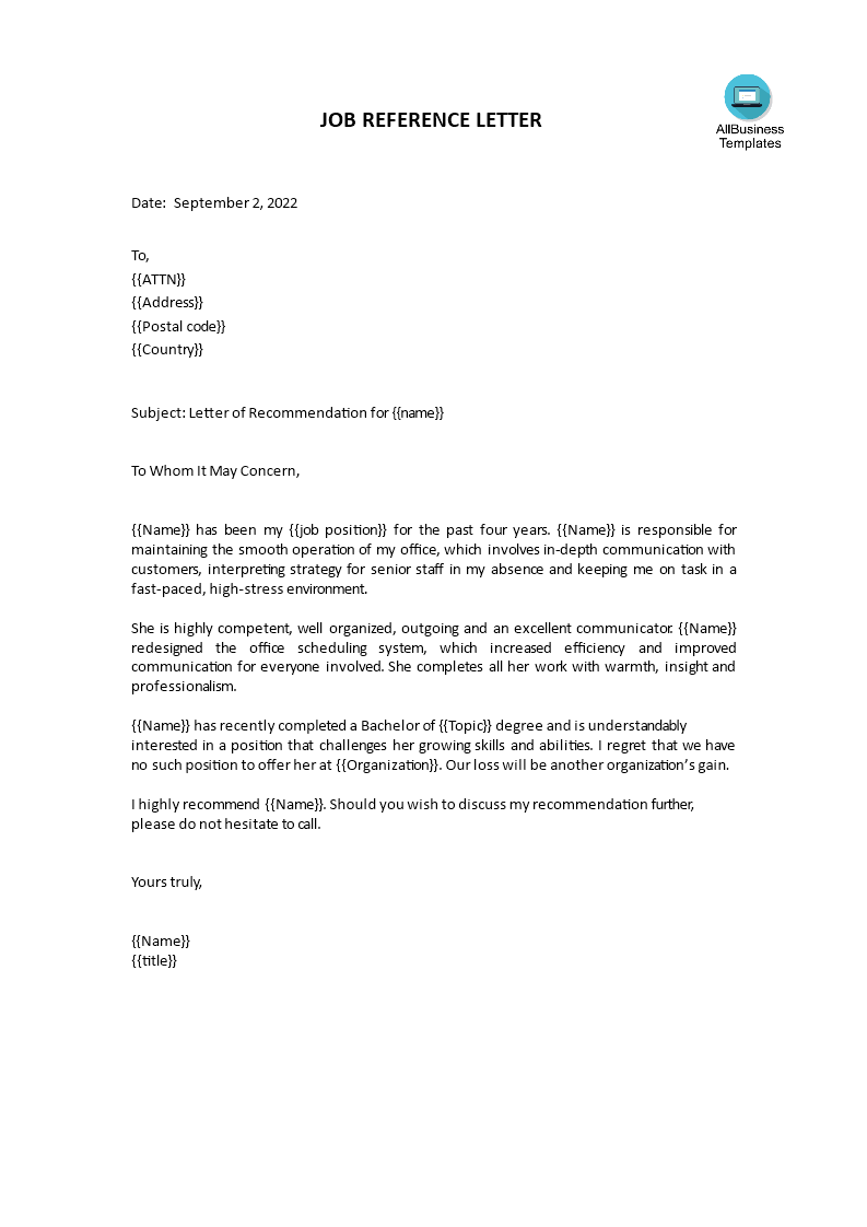 formal job reference letter voorbeeld afbeelding 