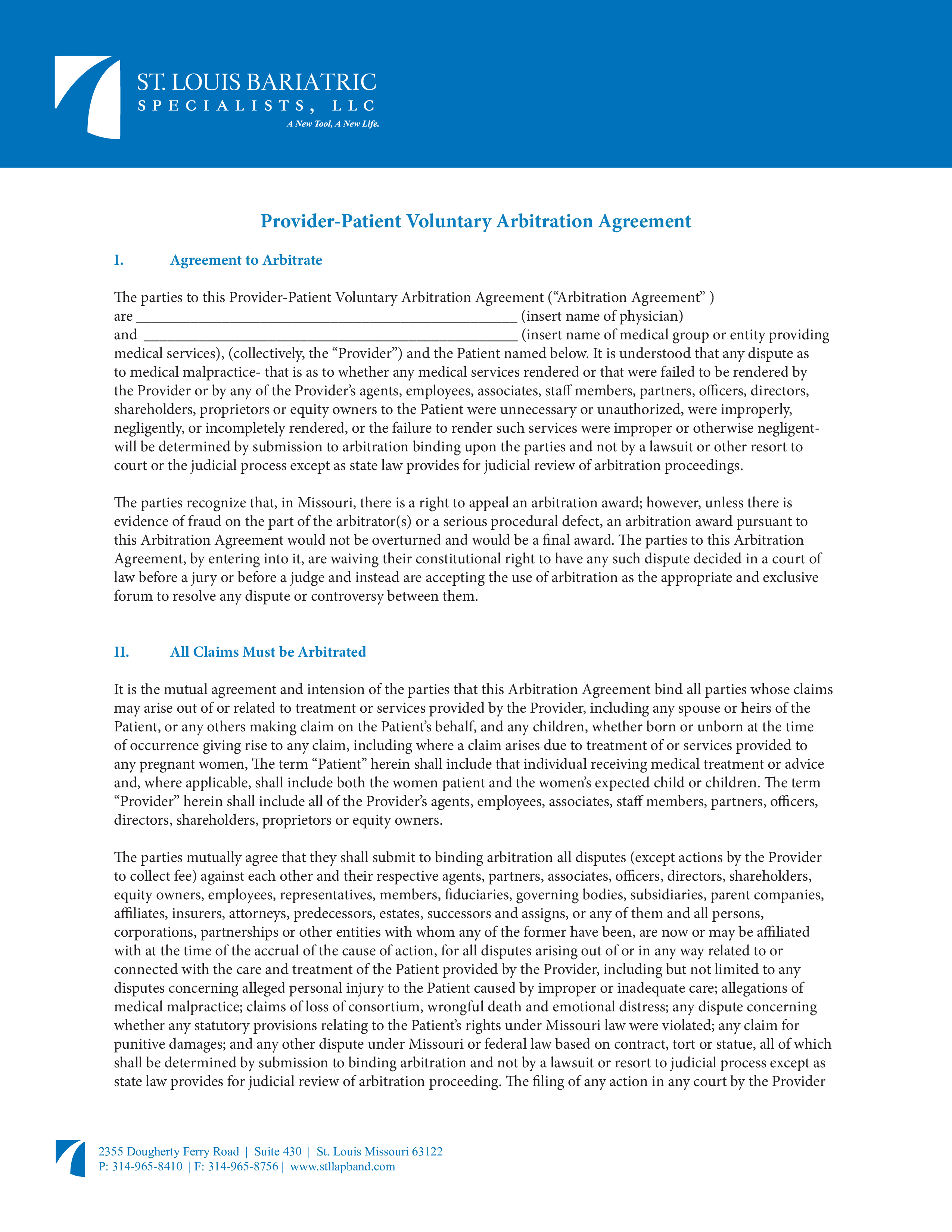 Voluntary Arbitration Agreement main image