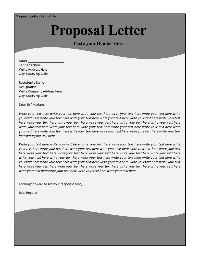 proposal letter modèles