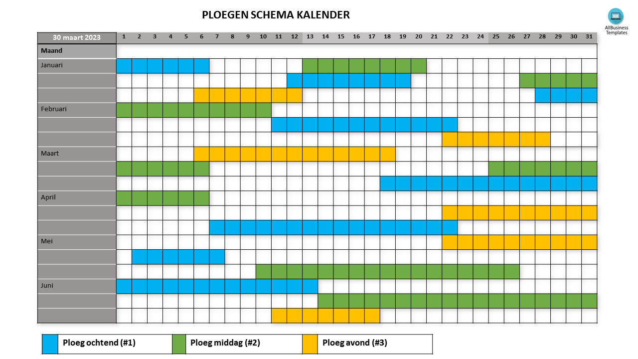 ploegenschema voorbeeld afbeelding 