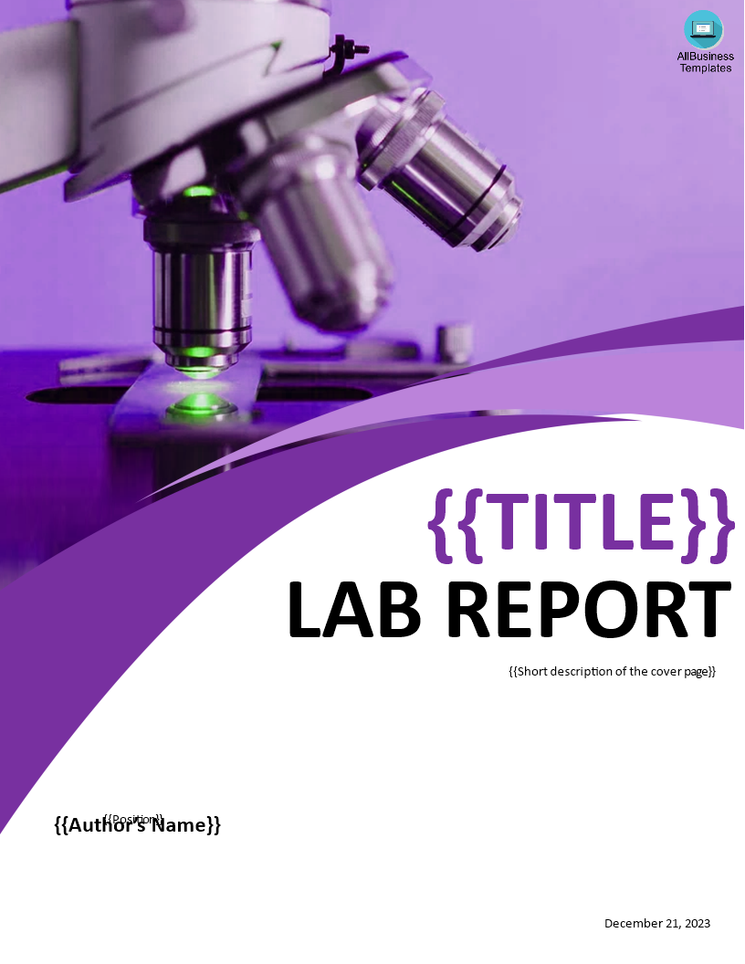 lab report title page Hauptschablonenbild