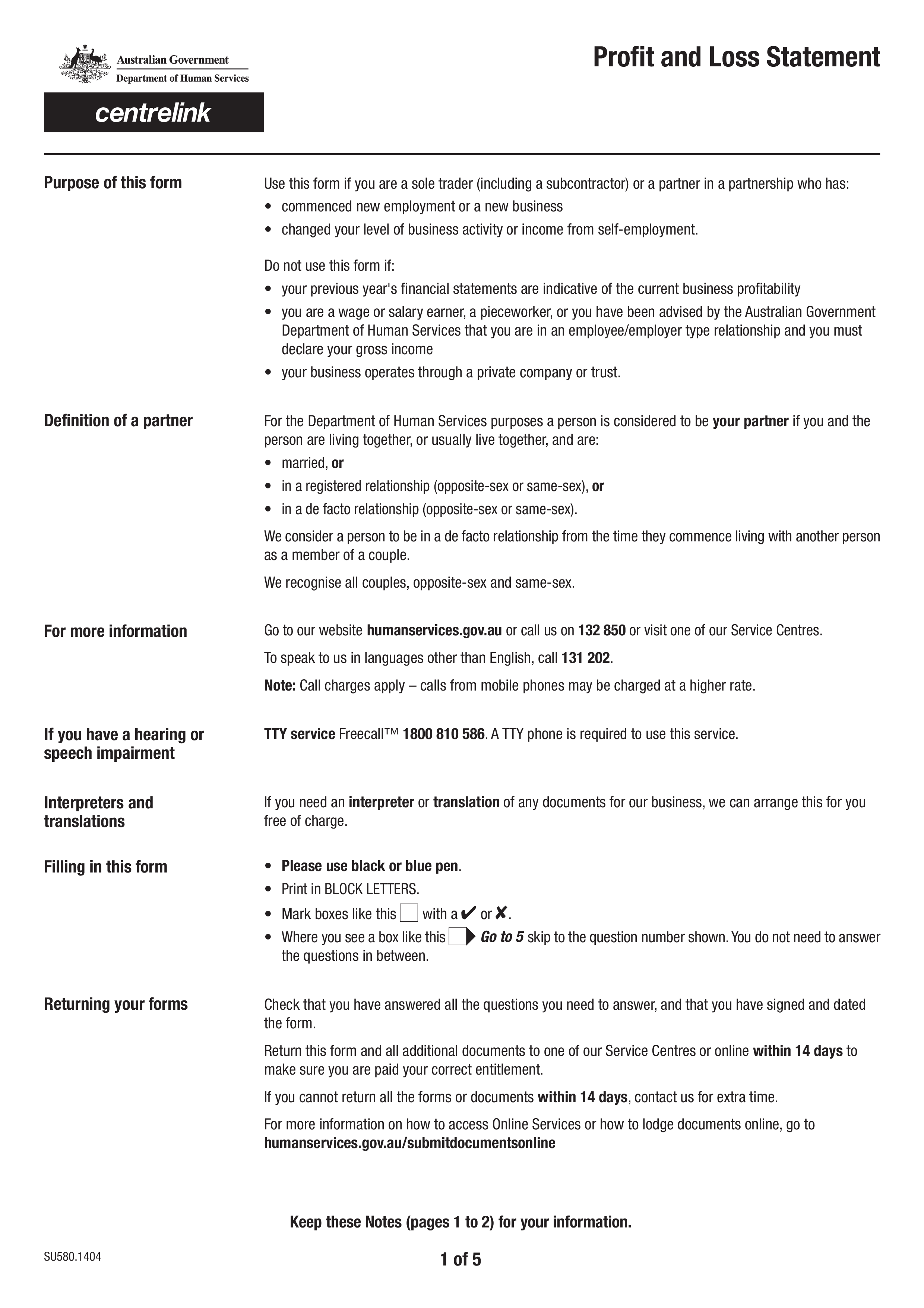 standard profit and loss statement form Hauptschablonenbild